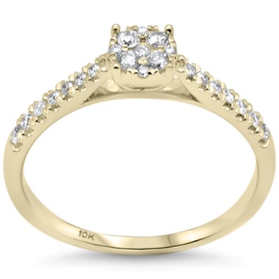 .26ct G SI 10K Yellow Gold Diamond Engagement Ring Band Size 6.5