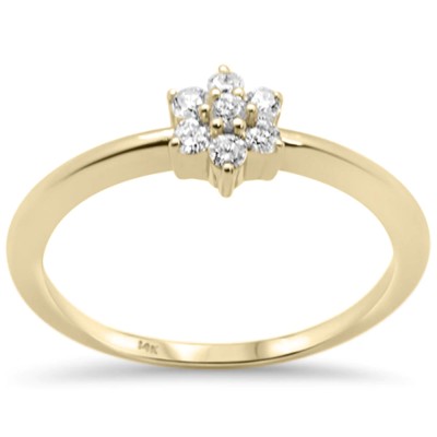 .15ct G SI 14K Yellow Gold Diamond Flower Ring Size 6.5