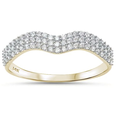 .28ct G SI 14kt Yellow Gold Diamond Band Ring Size 6.5
