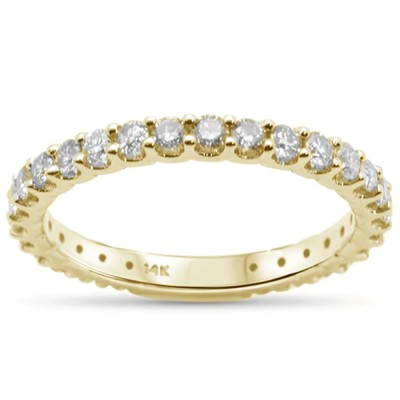 .80ct 14K Yellow Gold Diamond Eternity Diamond Wedding Band Ring Size 6.5
