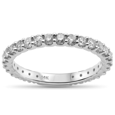.80ct 14K White Gold Diamond Eternity Diamond Wedding Band Ring Size 6.5