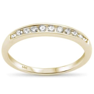 .25ct 14k Yellow Gold Round Diamond Channel Set Wedding Band Ring