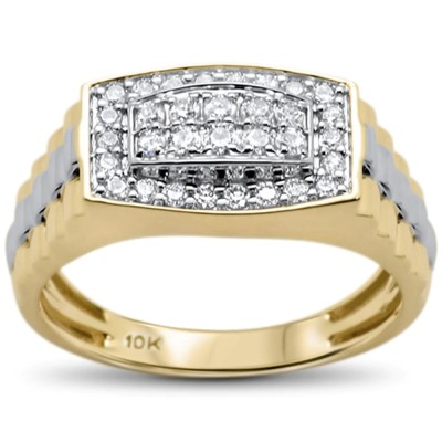 .50ct F SI 10kt Yellow Gold Diamond Men's Band Ring Size 10