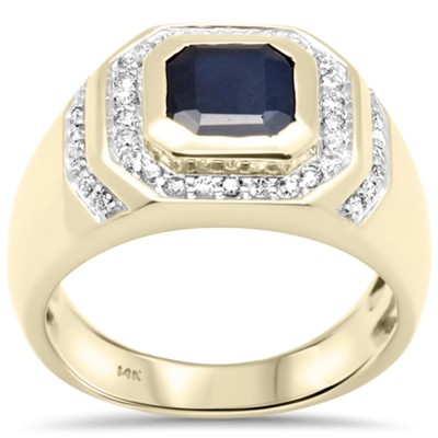 3.21ct G SI 14K Yellow Gold Gemstone Men's Ring Band Size 10