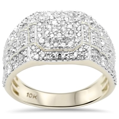 1.54ct G SI 10K Yellow Gold Men's Diamond Ring Band Size 10