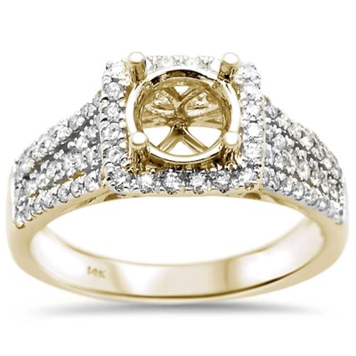 .48ct 14k Yellow Gold Diamond Semi Mount Ring Size 6.5