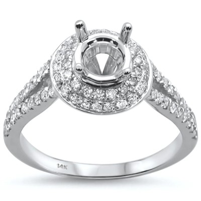.64cts G SI 14K White Gold Semi-Mount Diamond Ring Size 6.5