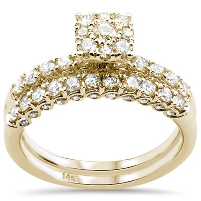 .99ct 14k Yellow Gold Round Diamond Engagement Ring Bridal Set Size 6.5
