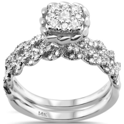 .72ct G SI 14k White Gold Diamond Engagement Bridal Set Ring Size 6.5