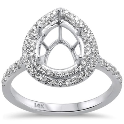 .45ct 14kt White Gold Diamond Pear Shape Semi-Mount Ring Size 6.5