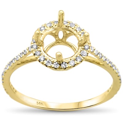 .20ct 14kt Yellow Gold Round Diamond Semi-Mount Ring Size 6.5