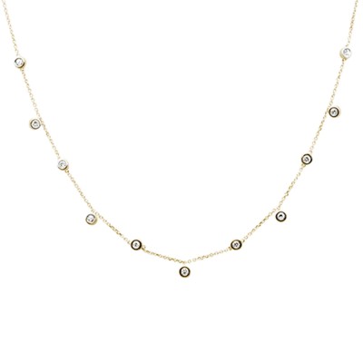 .36ct G SI 14K Yellow Gold Diamond By The Yard Necklace 18"