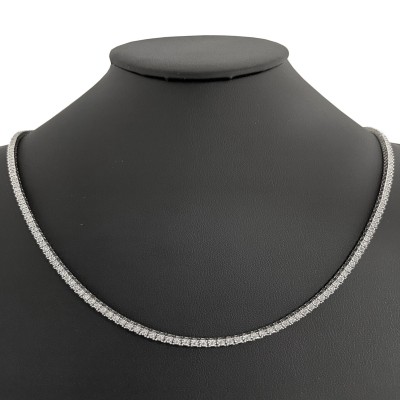 2.29ct G SI 10K White Gold Diamond Miracle Illusion Tennis Necklace 22" Long