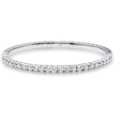 4.83ct G SI 14K White Gold Round Diamond Tennis Bracelet