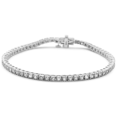 7.35ct G SI 14K White Gold Diamond Tennis Bracelet 7"