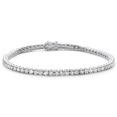 6.05ct 14KT White Gold Diamond Tennis Bracelet 8"
