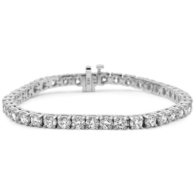 5.10ct G SI 14K White Gold Round Diamond Tennis Bracelet 7" Long