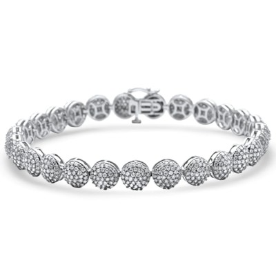 5.13ct G SI 14K White Gold Round Shaped Tennis Bracelet