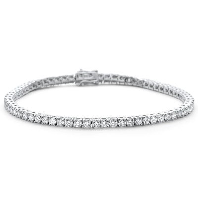 5.24ct 14KT White Gold Diamond Tennis Bracelet 7"