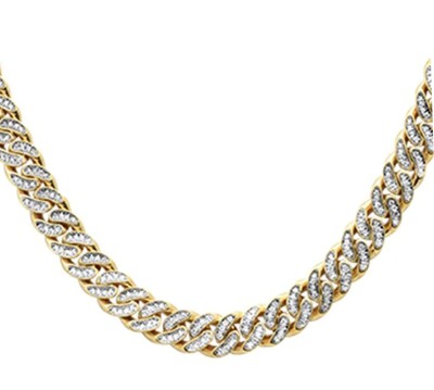 6mm 1.69ct G SI 14k Yellow Gold Diamond Round Cuban Necklace 16"