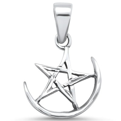 Plain Pentagram Design .925 Sterling Silver Pendant