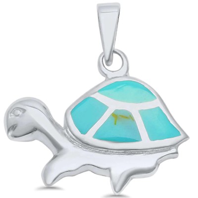 Turquoise Turtle .925 Sterling Silver Pendant