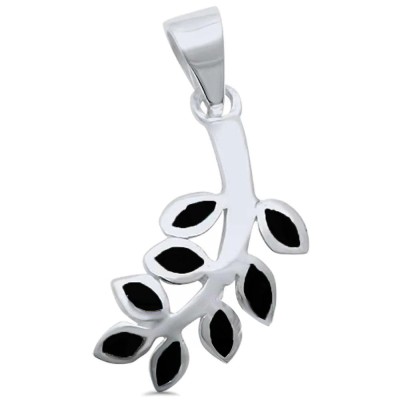 Abalone Shell Olive Branch Friendship .925 Sterling Silver Pendant