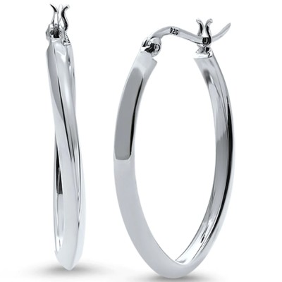 Solid Silver Hoop .925 Sterling Silver Earrings