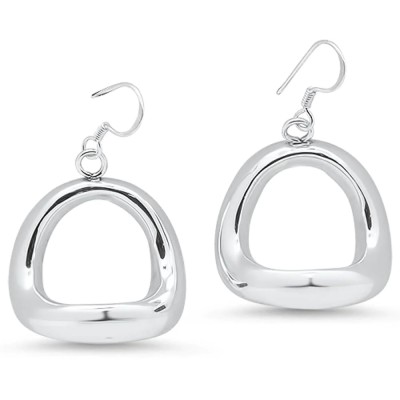 Electroform Plain Thick Hoop .925 Sterling Silver Earrings