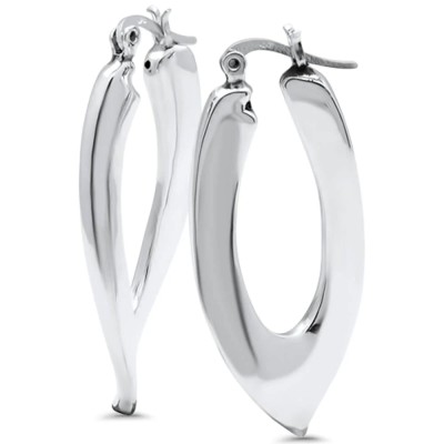 Plain Hoop .925 Sterling Silver Earrings