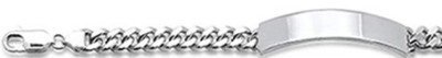 10MM Curb Link ID Bracelet .925 Sterling Silver 7" -8" Long