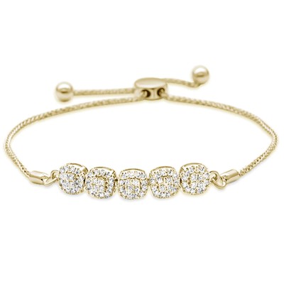 .40ct 14K Yellow Gold Diamond Adjustable Bola Bracelet