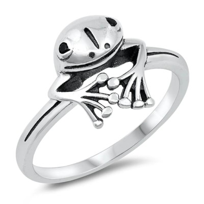 Peeping Frog" .925 Sterling Silver Ring Sizes 4-7, 9