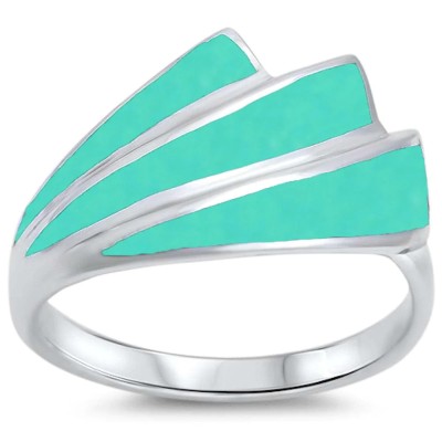 New Design Turquoise .925 Sterling Silver Ring Sizes 5-10
