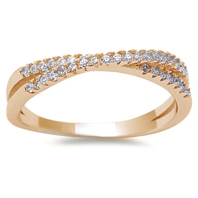 Yellow Gold Plated New Style Cubic Zirconia Infinity .925 Sterling Silver Ring Sizes 4-6,10-11