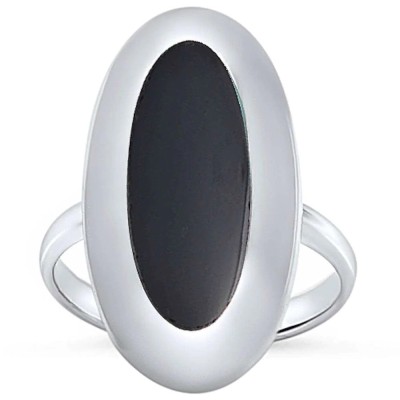 Oval Shape Black Onyx .925 Sterling Silver Ring Sizes 5