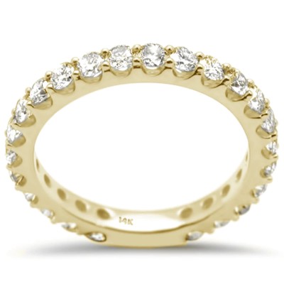 1.19ct G SI 14K Yellow Gold Diamond Eternity Band Ring Size 6.5