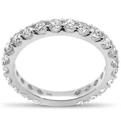 1.42ct G SI 14K White Gold Diamond Eternity Band Ring Size 6.5