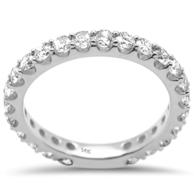 C1.24ct G SI 14K White Gold Diamond Eternity Band Ring Size 6.5