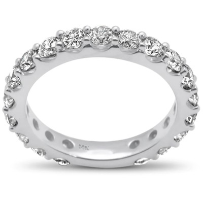 1.84ct G SI 14K White Gold Diamond Eternity Band Ring Size 6.5
