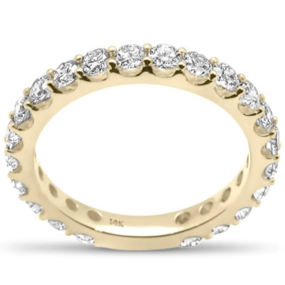 1.43ct G SI 14K Yellow Gold Diamond Eternity Band Ring Size 6.5