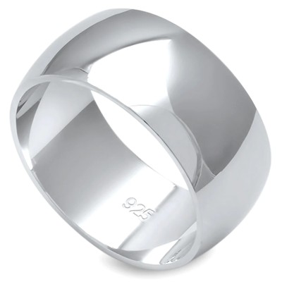 9MM SOLID ROUND PLAIN .925 STERLING SILVER WEDDING BAND SIZES 5-7,10-11