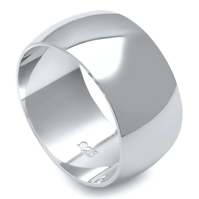 10MM SOLID ROUND PLAIN .925 STERLING SILVER WEDDING BAND SIZES 4-13