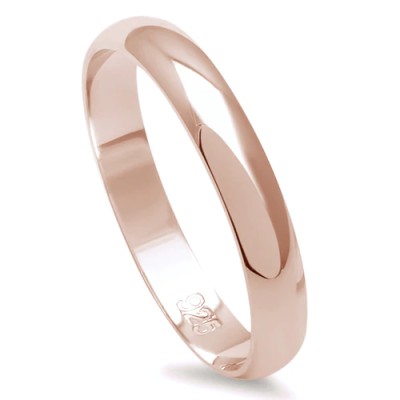 3MM SOLID PLAIN ROSE GOLD PLATED .925 STERLING SILVER WEDDING BAND SIZES 3-13 #1 SELLER