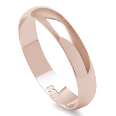 4MM SOLID PLAIN ROSE GOLD PLATED .925 STERLING SILVER WEDDING BAND SIZES 4-12 #1 SELLER