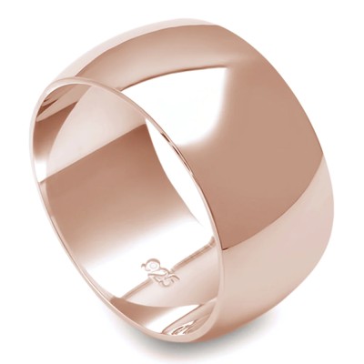 10MM SOLID ROSE GOLD PLATED ROUND PLAIN .925 STERLING SILVER WEDDING BAND SIZES 5-12