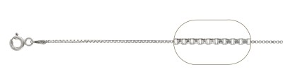 019-1MM Box Chain .925 Solid Sterling Silver Sizes 14-30"