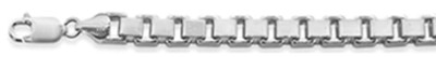 400 6MM Square Box Chain .925 Solid Sterling Silver Sizes 8-28"