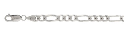 150-6.2MM Figaro Chain .925 Solid Sterling Silver Sizes 7-36"