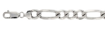 250-10MM Figaro Chain .925 Solid Sterling Silver Sizes 8-36"
